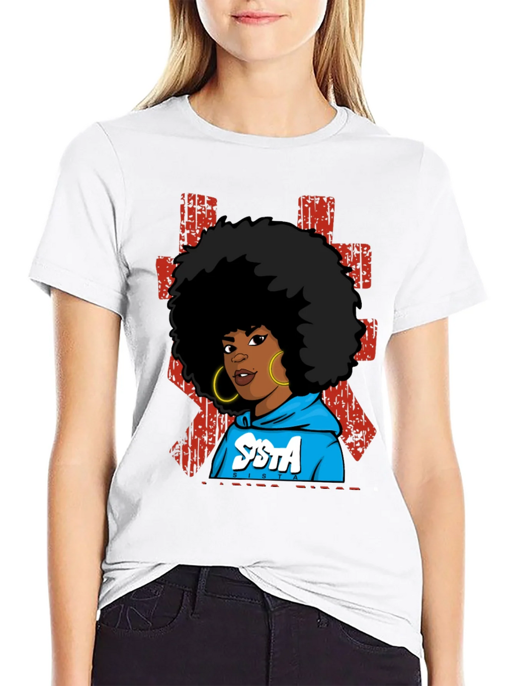 SISTA Graphic T-Shirt - Afro Pride Black Tee product image 8
