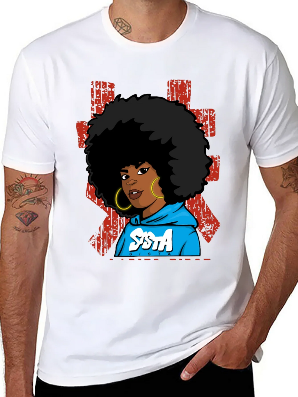 SISTA Graphic T-Shirt - Afro Pride Black Tee product image 7