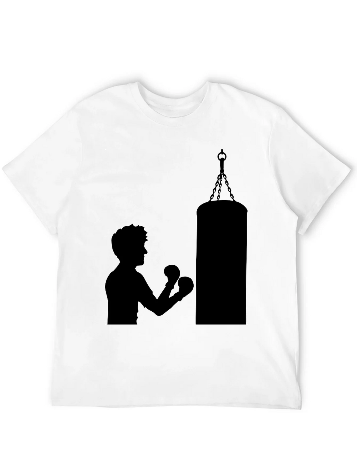 Boxing Silhouette Graphic T-Shirt - Black
