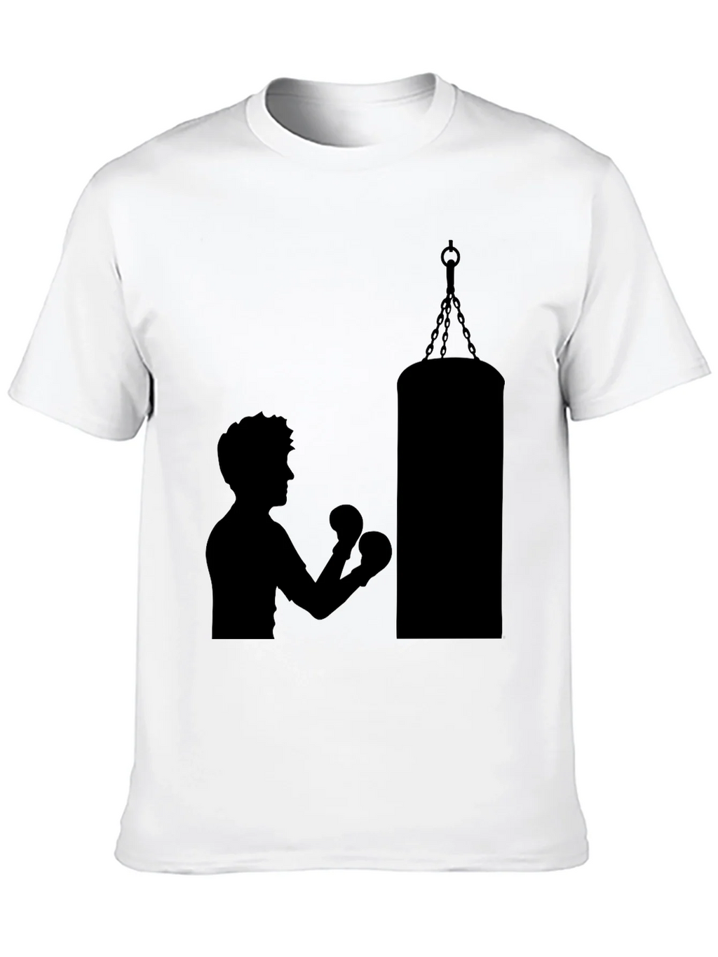 Boxing Silhouette Graphic T-Shirt - Black