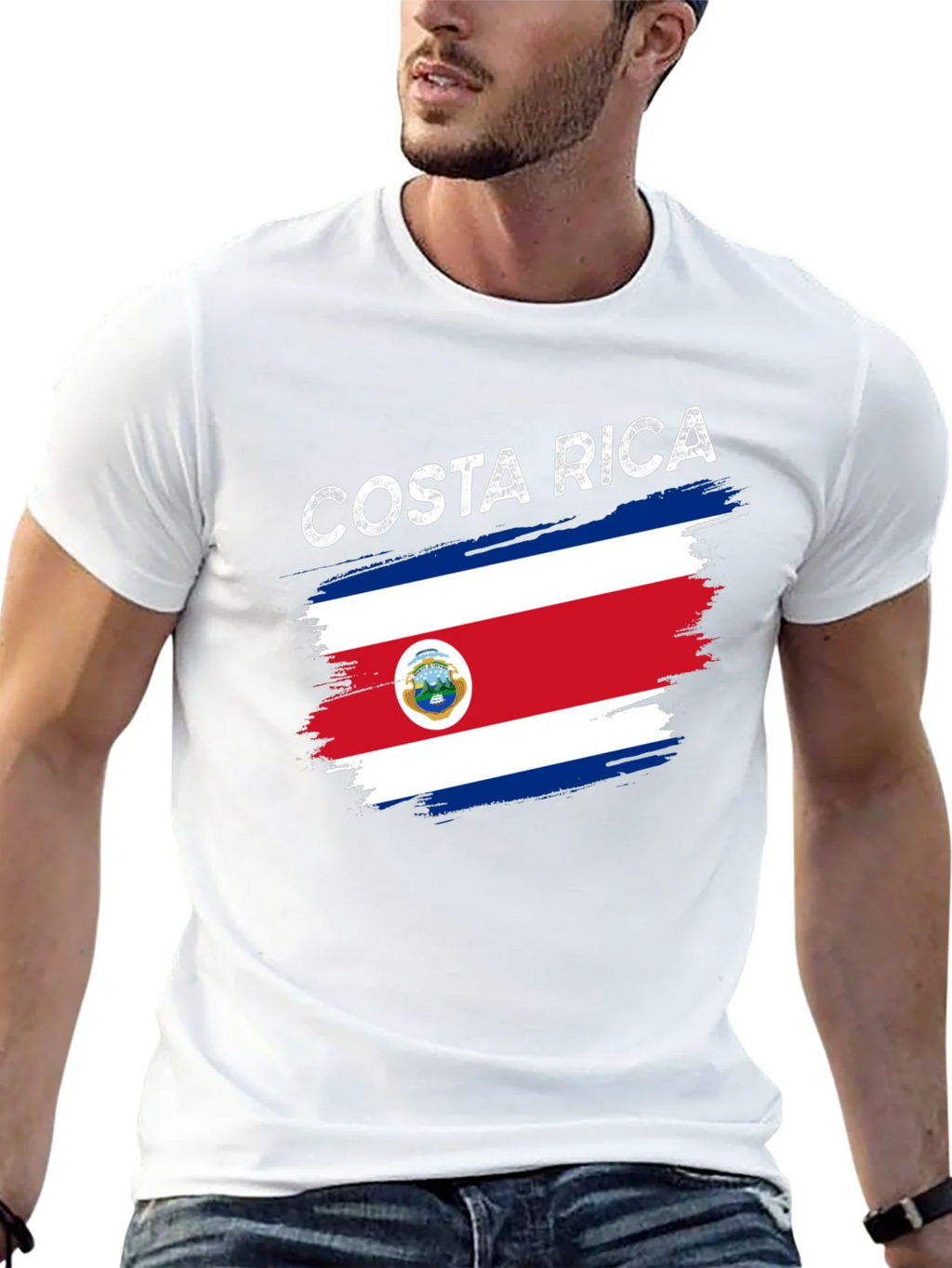 Costa Rica Flag Graphic Tee - Black T-Shirt product image 6