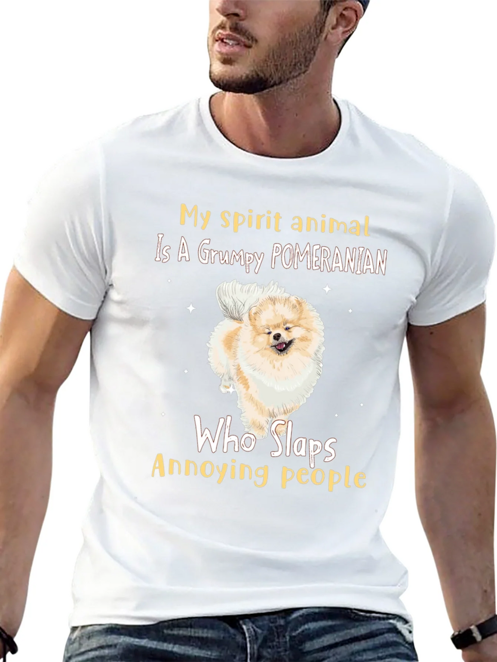 Grumpy Pomeranian Slaps People T-Shirt product image 12