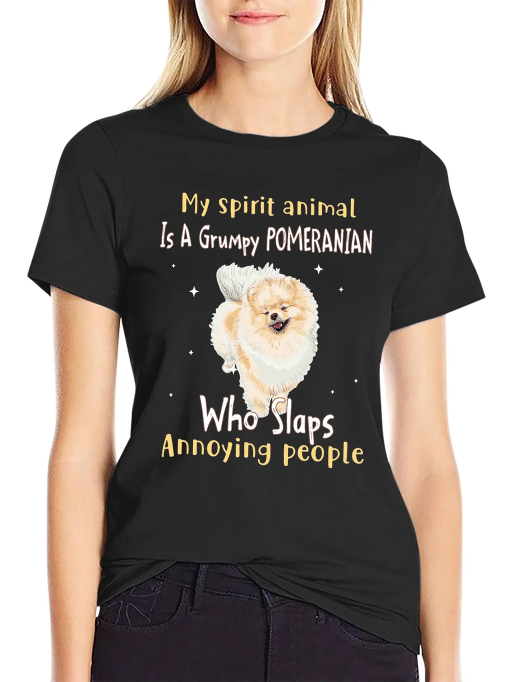 Grumpy Pomeranian Slaps People T-Shirt product image 2