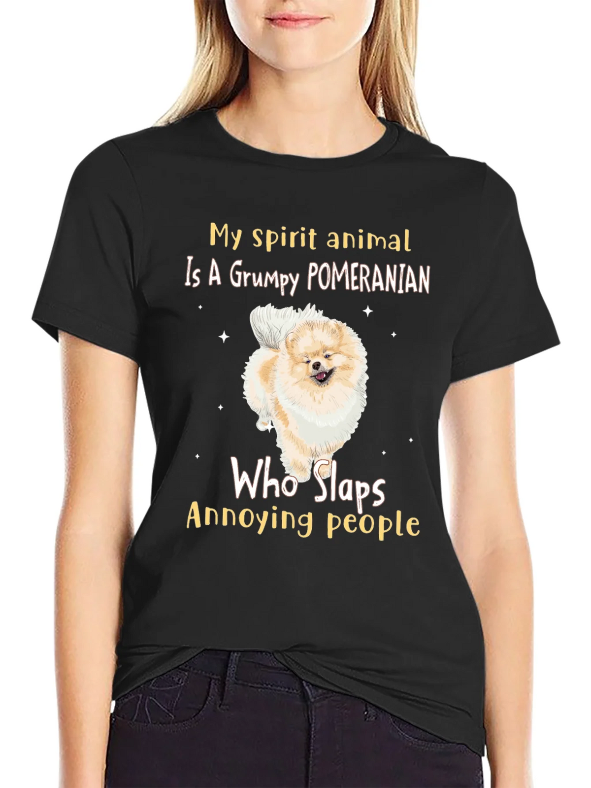Grumpy Pomeranian Slaps People T-Shirt product image 2