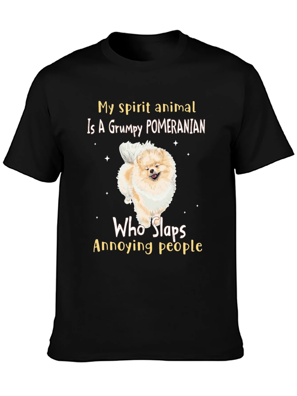 Grumpy Pomeranian Slaps People T-Shirt product image 3