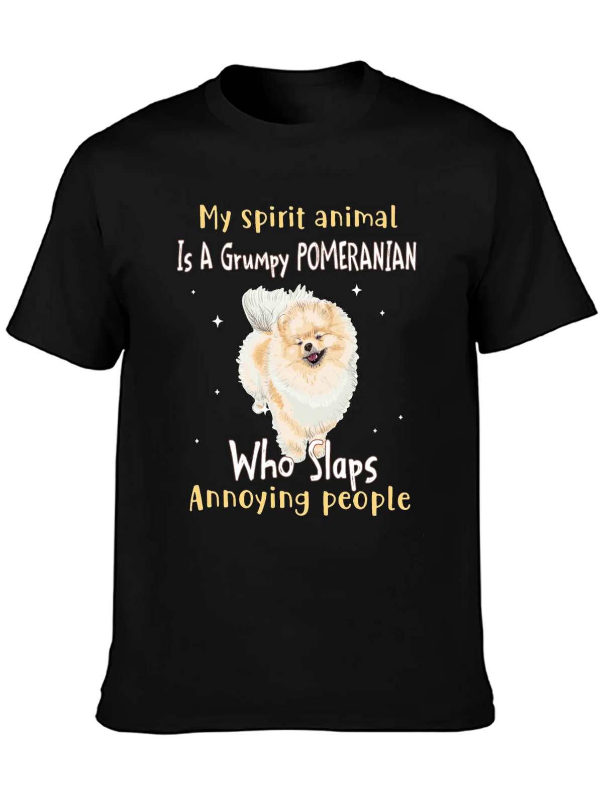 Grumpy Pomeranian Slaps People T-Shirt product image 3