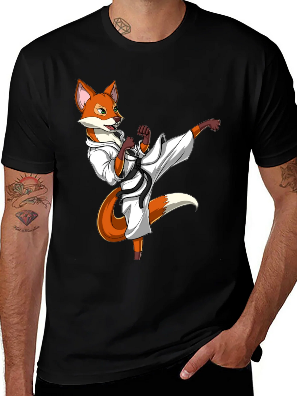 Martial Arts Fox Graphic T-Shirt product image 1