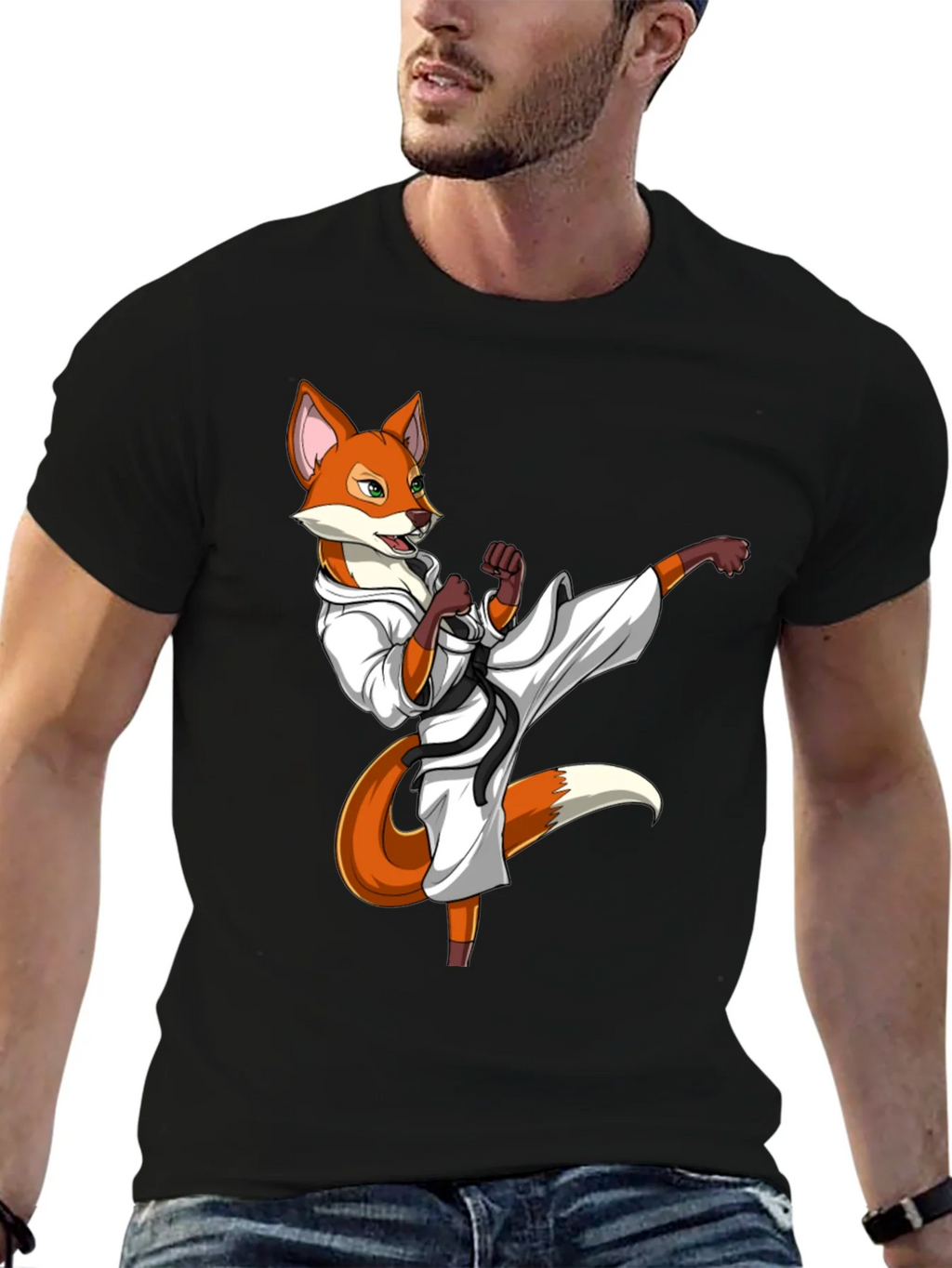 Martial Arts Fox Graphic T-Shirt product image 4