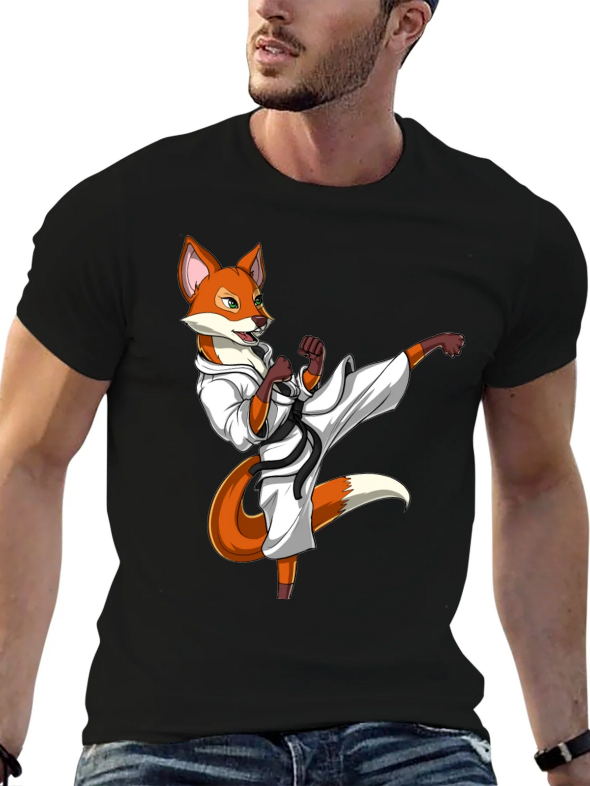 Martial Arts Fox Graphic T-Shirt product image 4