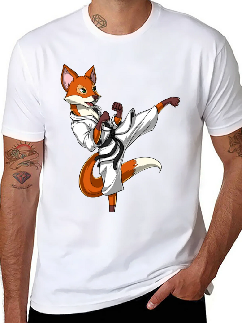 Martial Arts Fox Graphic T-Shirt product image 5