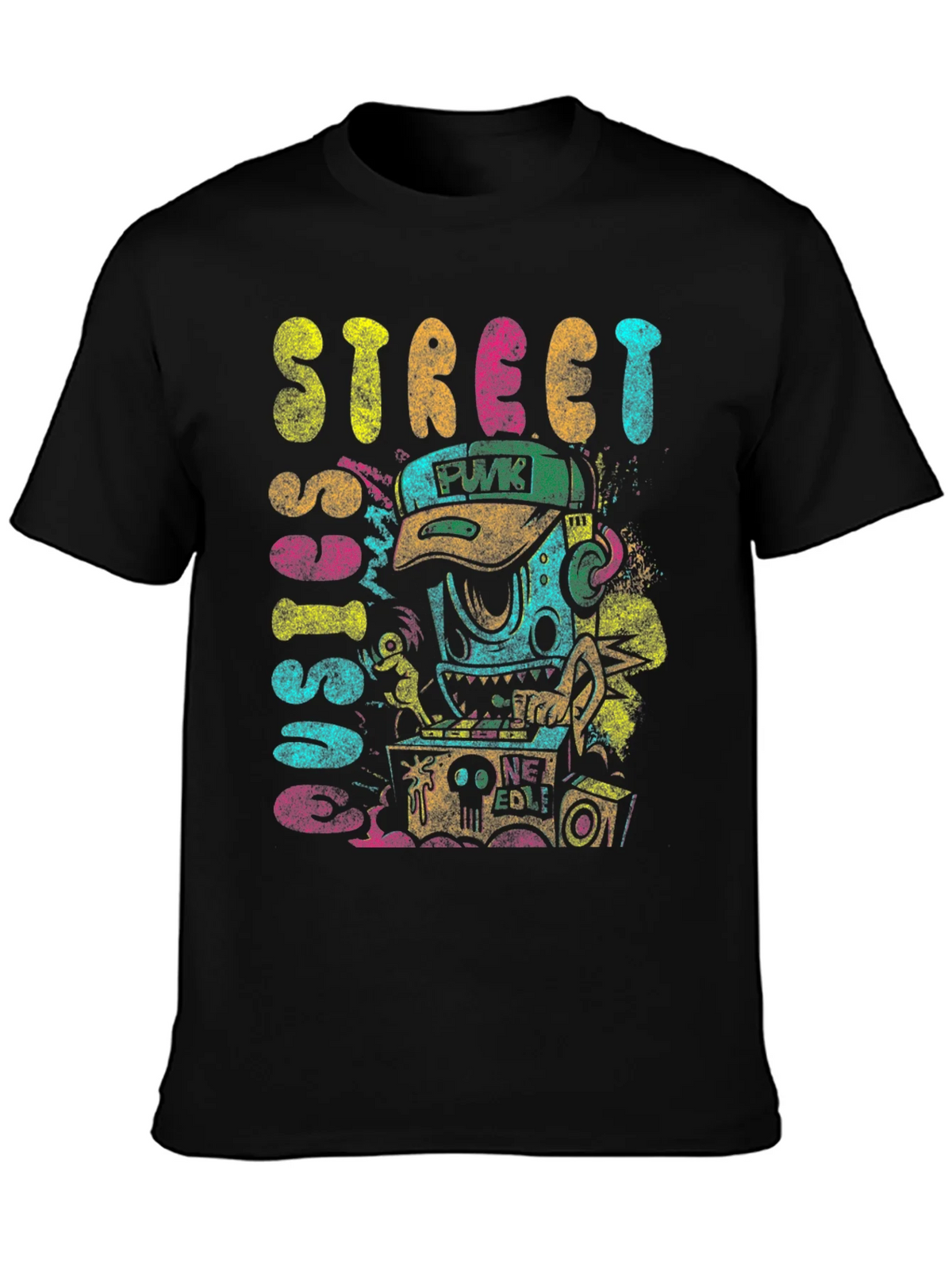 Street Sounds Graphic Tee - Black Cotton T-Shirt product image 3