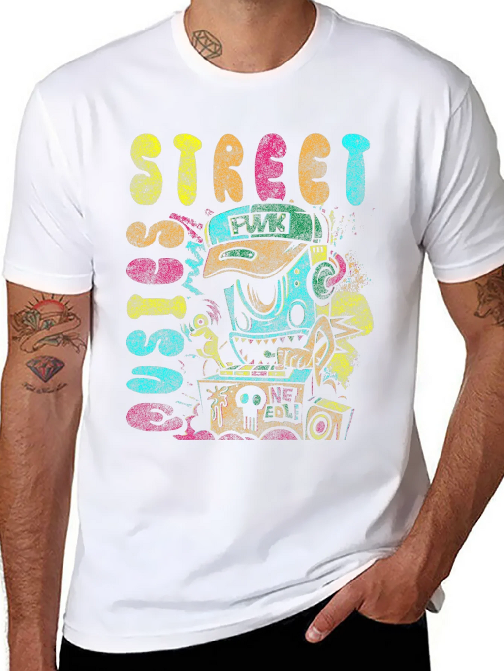 Street Sounds Graphic Tee - Black Cotton T-Shirt product image 7