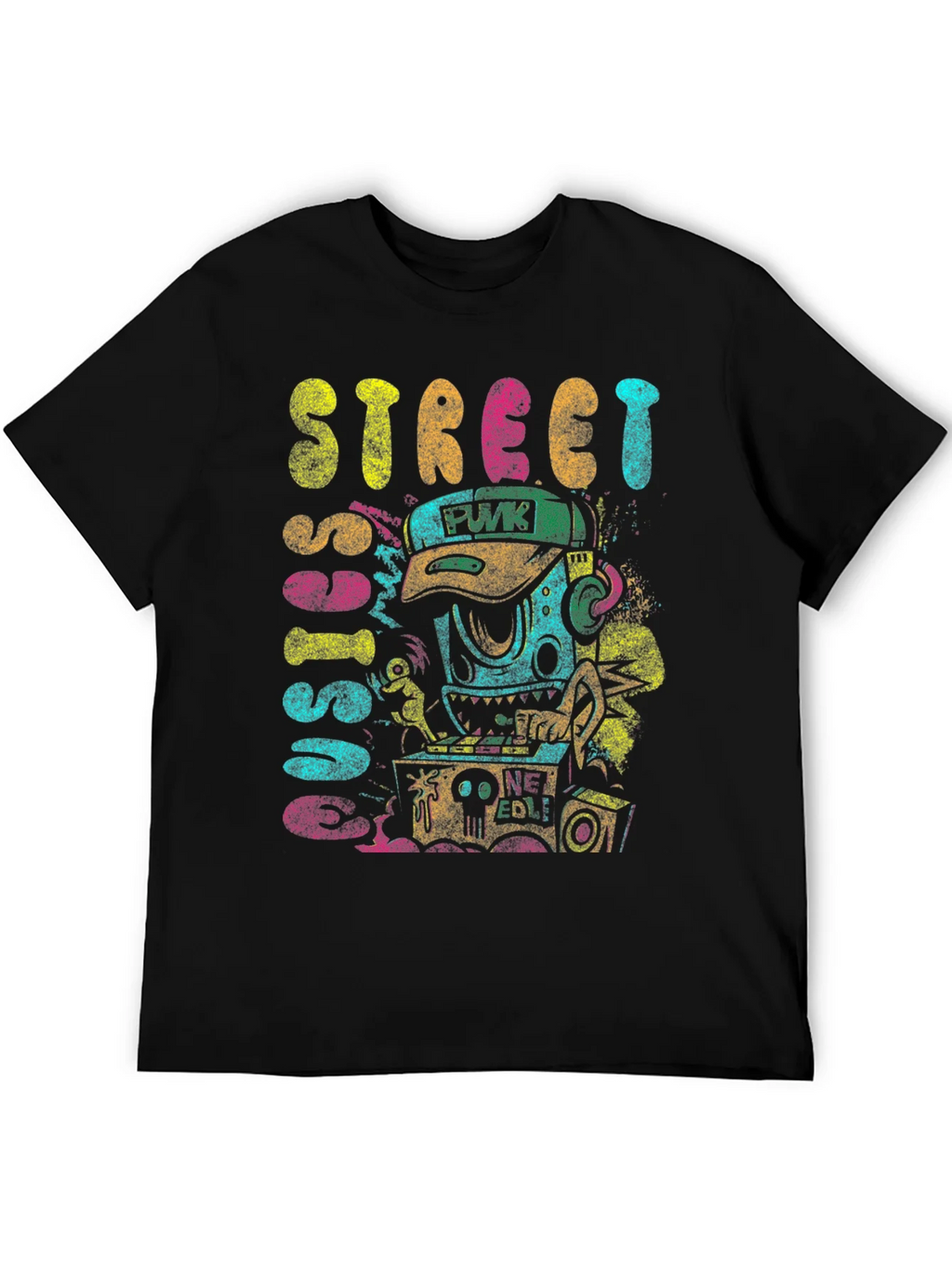 Street Sounds Graphic Tee - Black Cotton T-Shirt product image 5