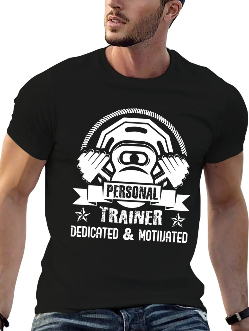 Personal Trainer Black T-Shirt - Dedicated & Motivated product image 6