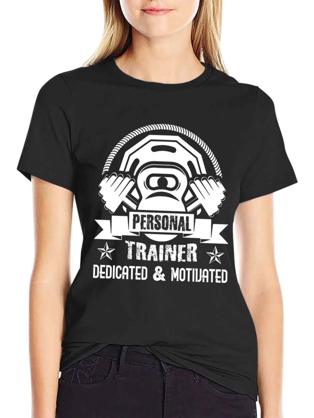 Personal Trainer Black T-Shirt - Dedicated & Motivated product image 2