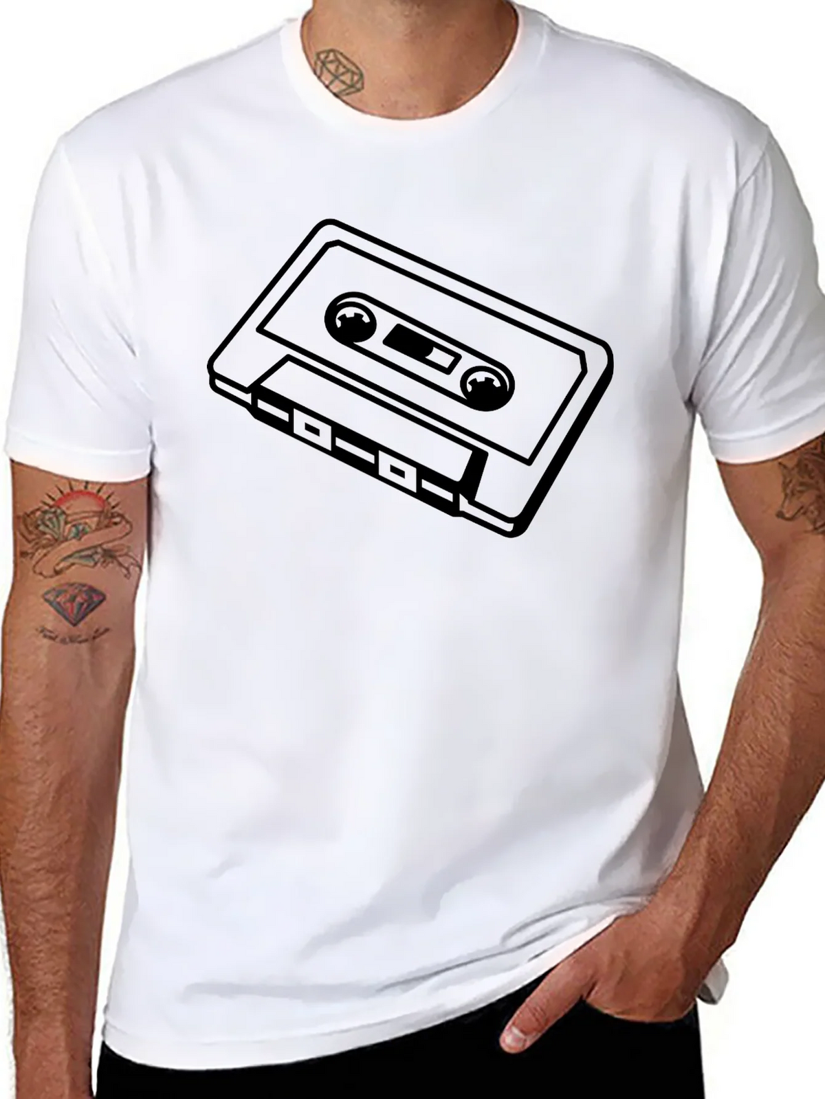 Retro Cassette Tape Graphic Tee - Black product image 6