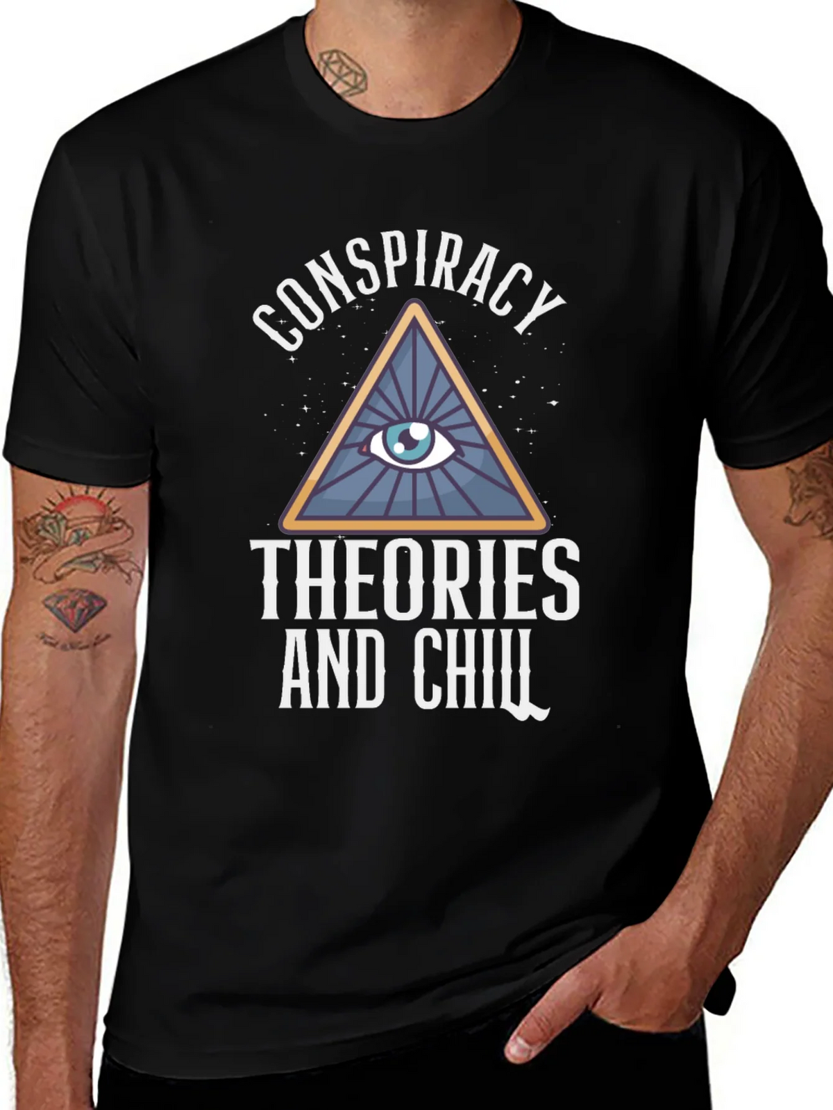 Conspiracy Theories T-Shirt - All Seeing Eye Pyramid Design product image 1