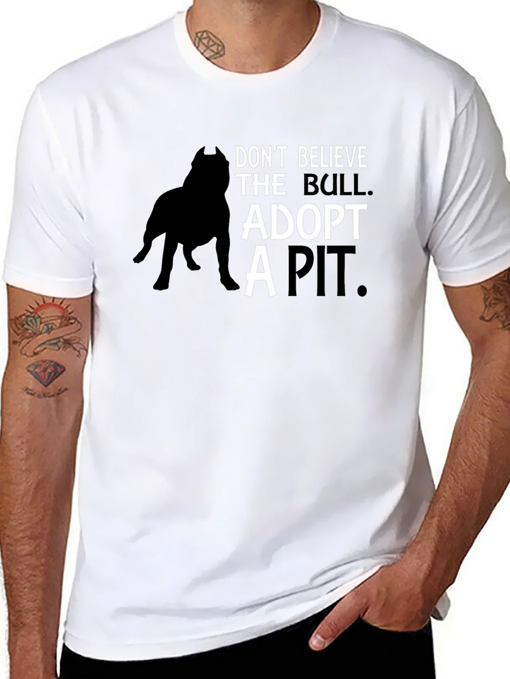 Adopt a Pit Bull T-Shirt - Black product image 7