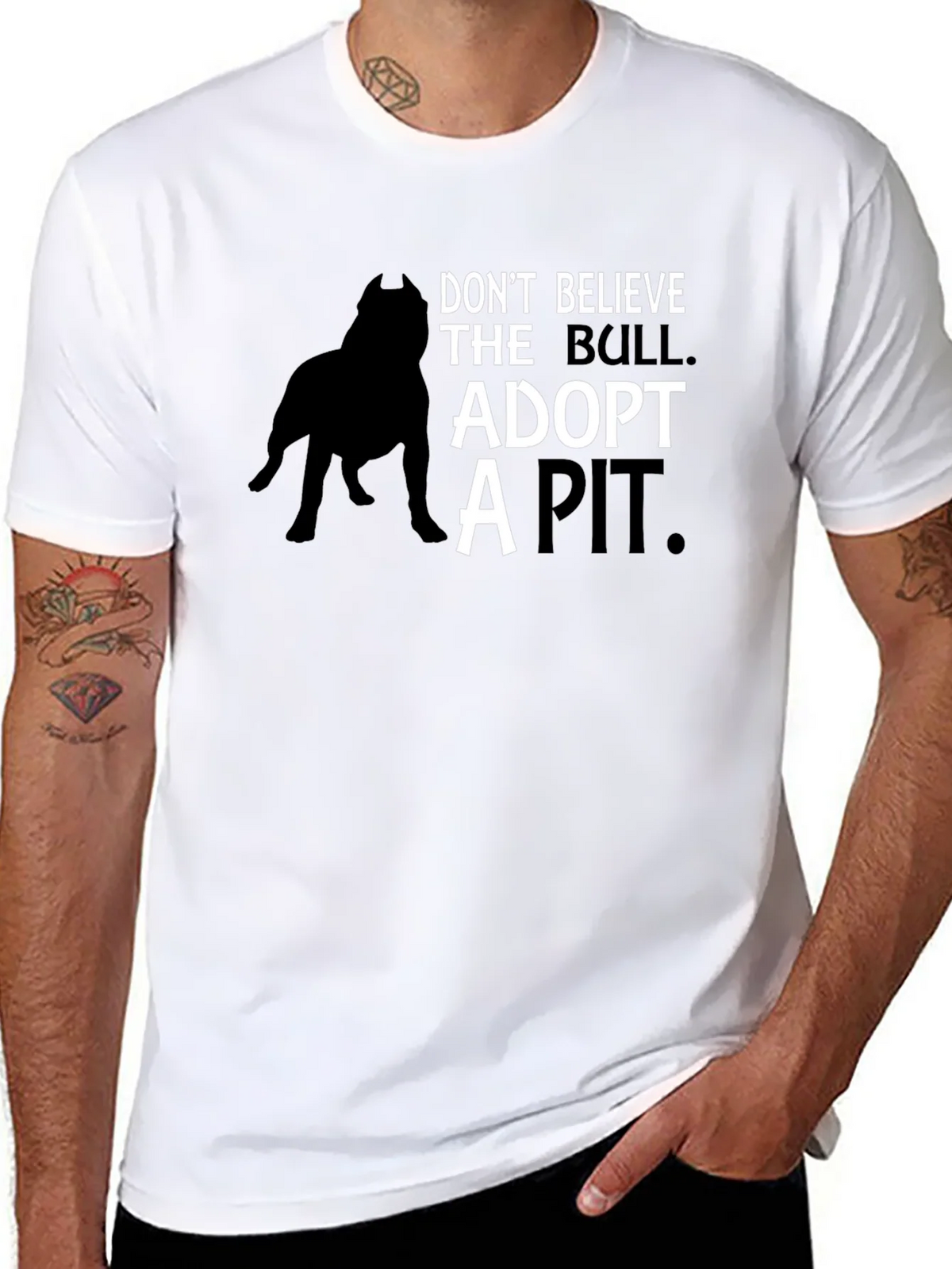 Adopt a Pit Bull T-Shirt - Black product image 7