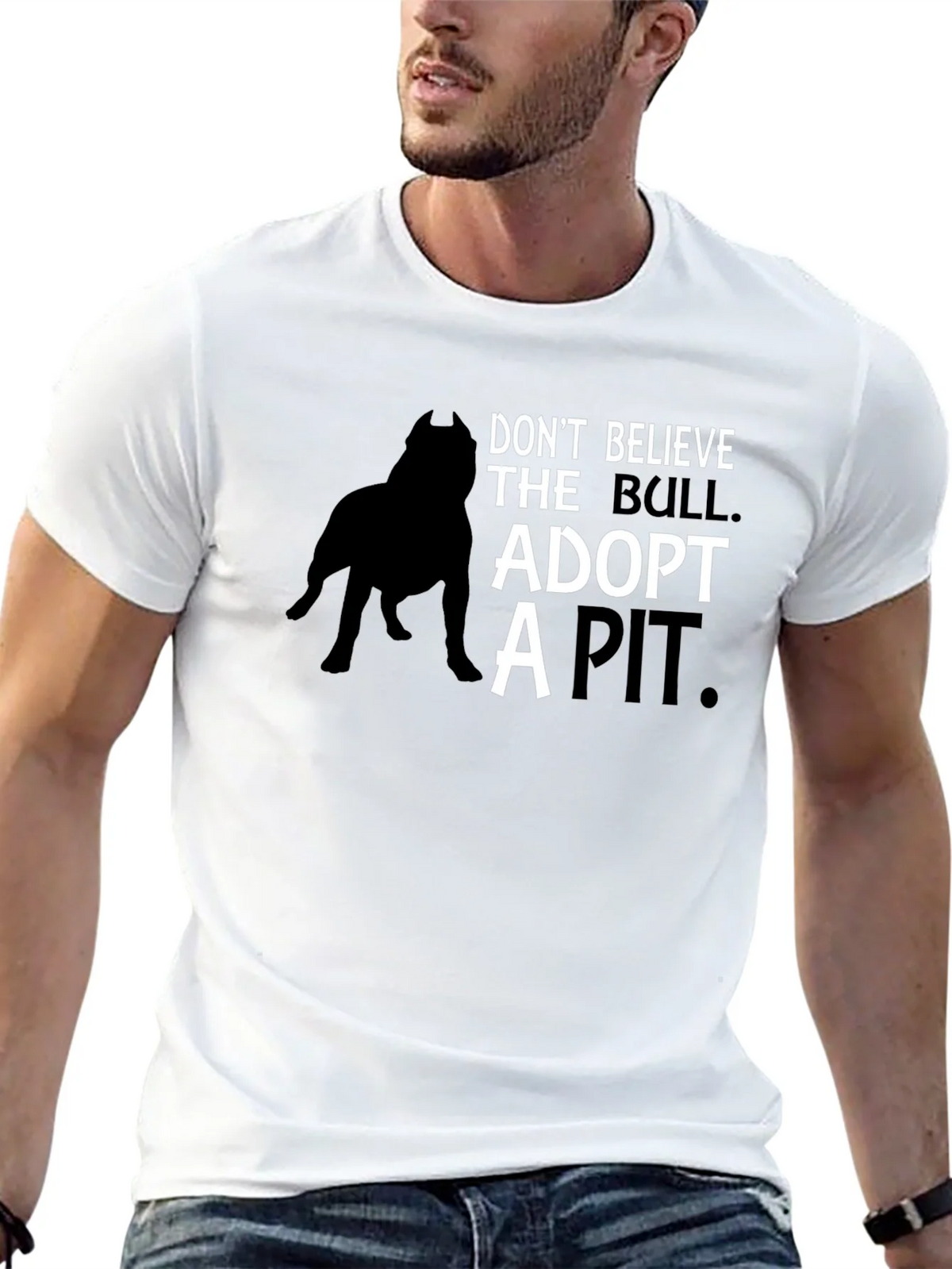 Adopt a Pit Bull T-Shirt - Black product image 12