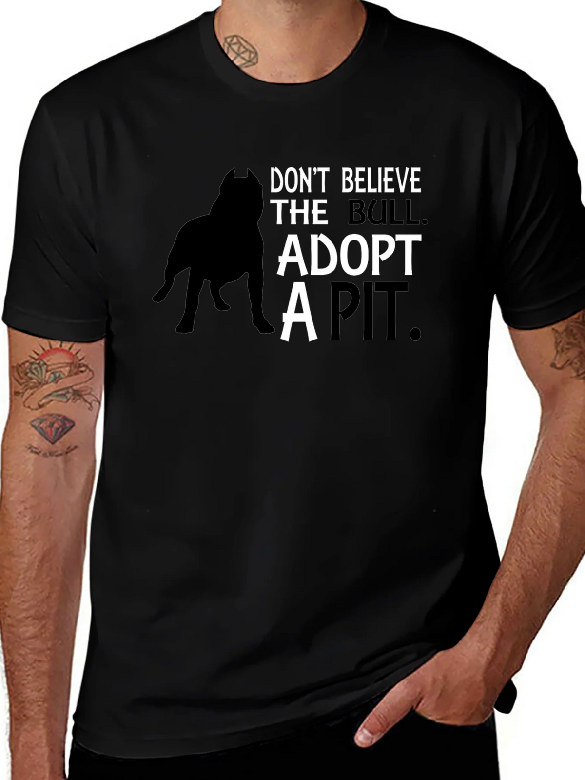 Adopt a Pit Bull T-Shirt - Black product image 1