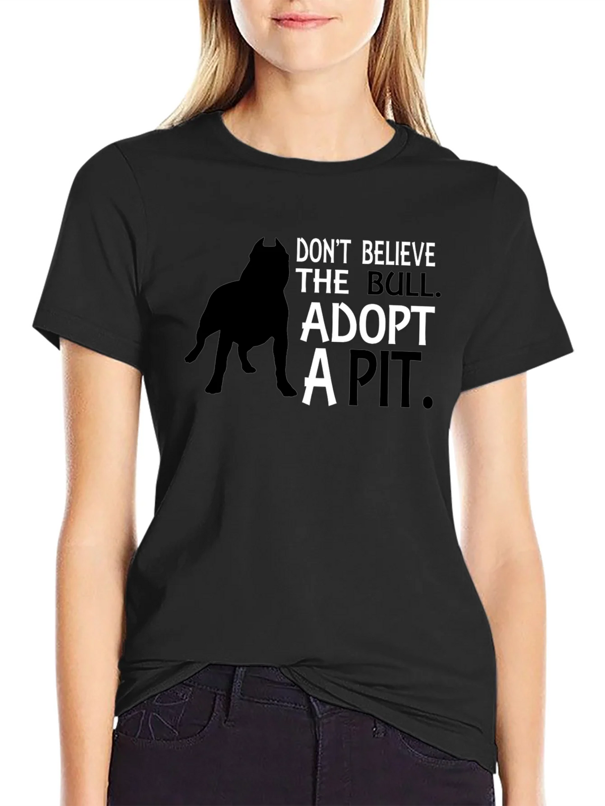 Adopt a Pit Bull T-Shirt - Black product image 2