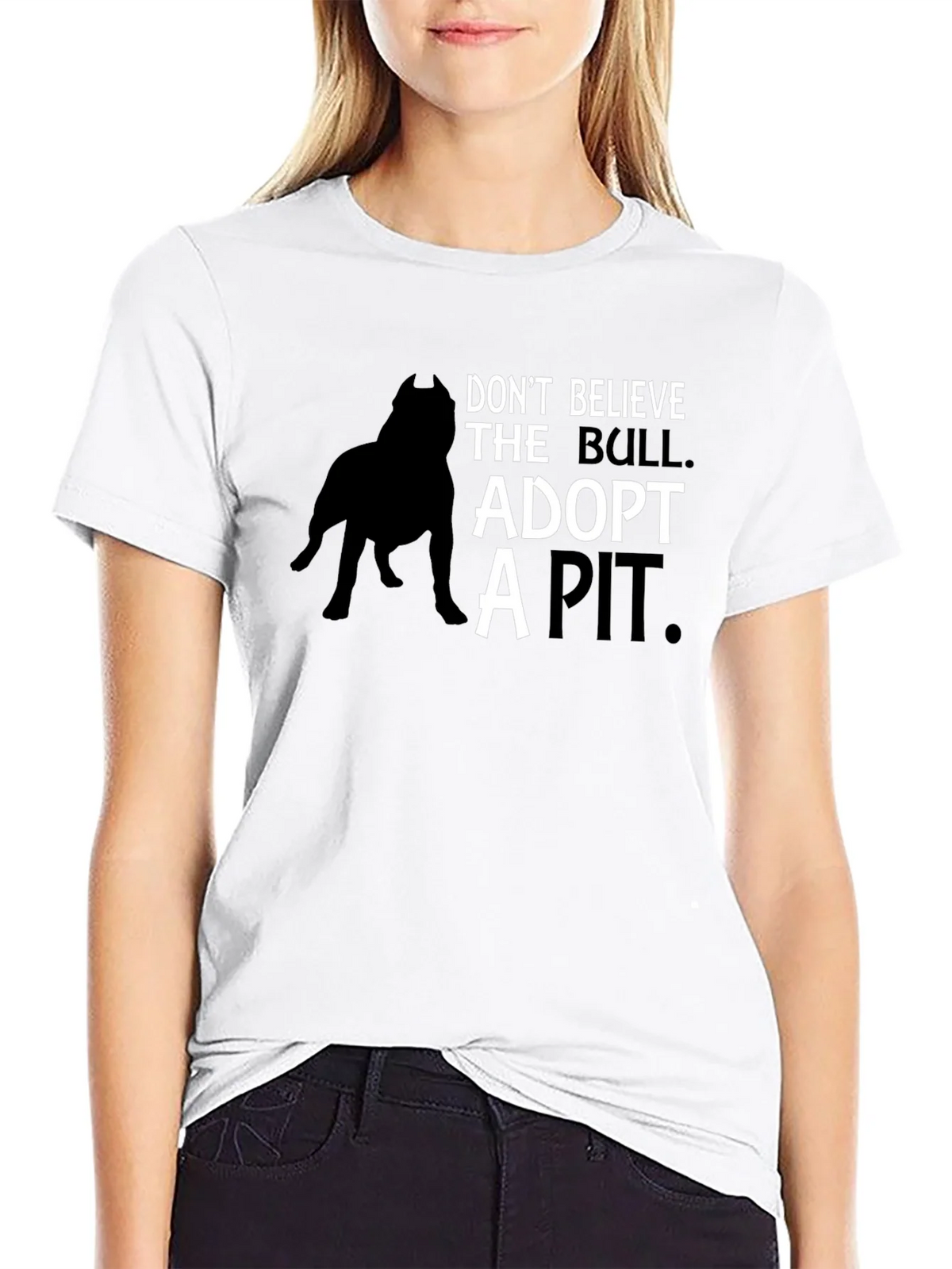 Adopt a Pit Bull T-Shirt - Black product image 8