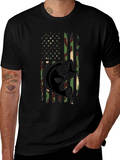 Camouflage American Flag Bass Fishing T-Shirt product image 1