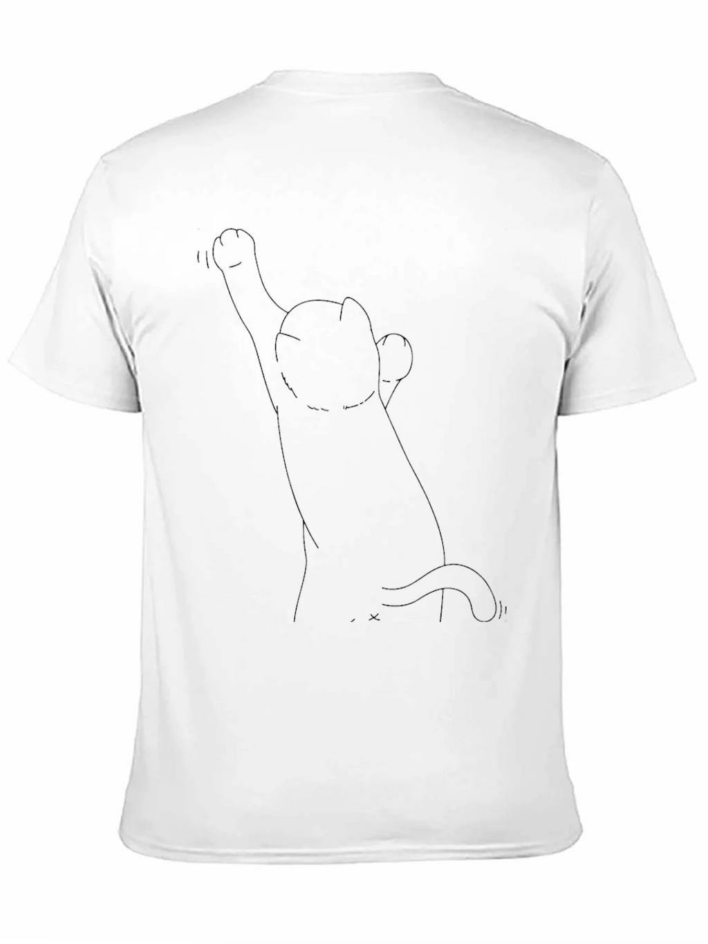 Mens Black T-Shirt with Cat Design product image 10