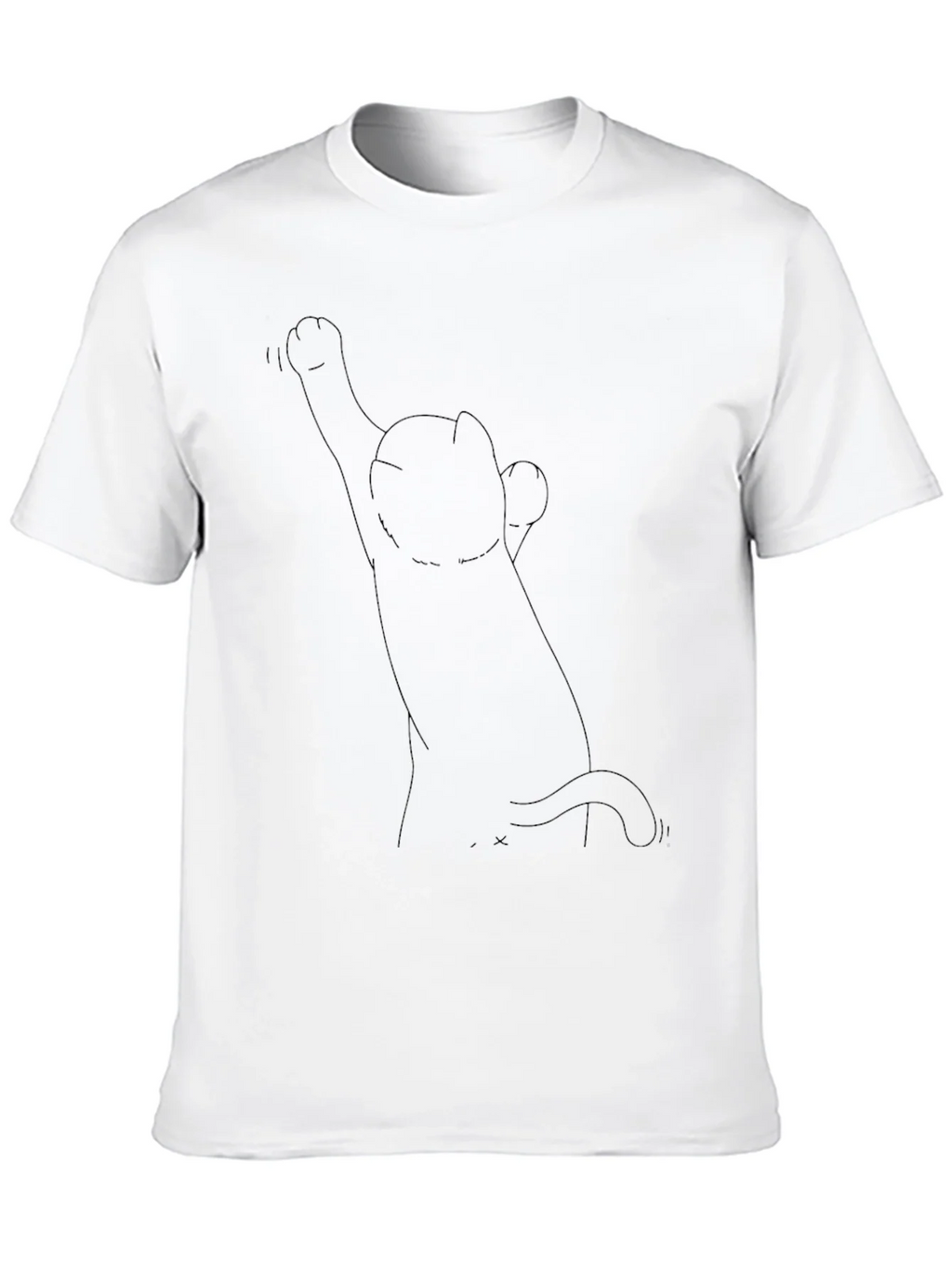 Mens Black T-Shirt with Cat Design product image 9