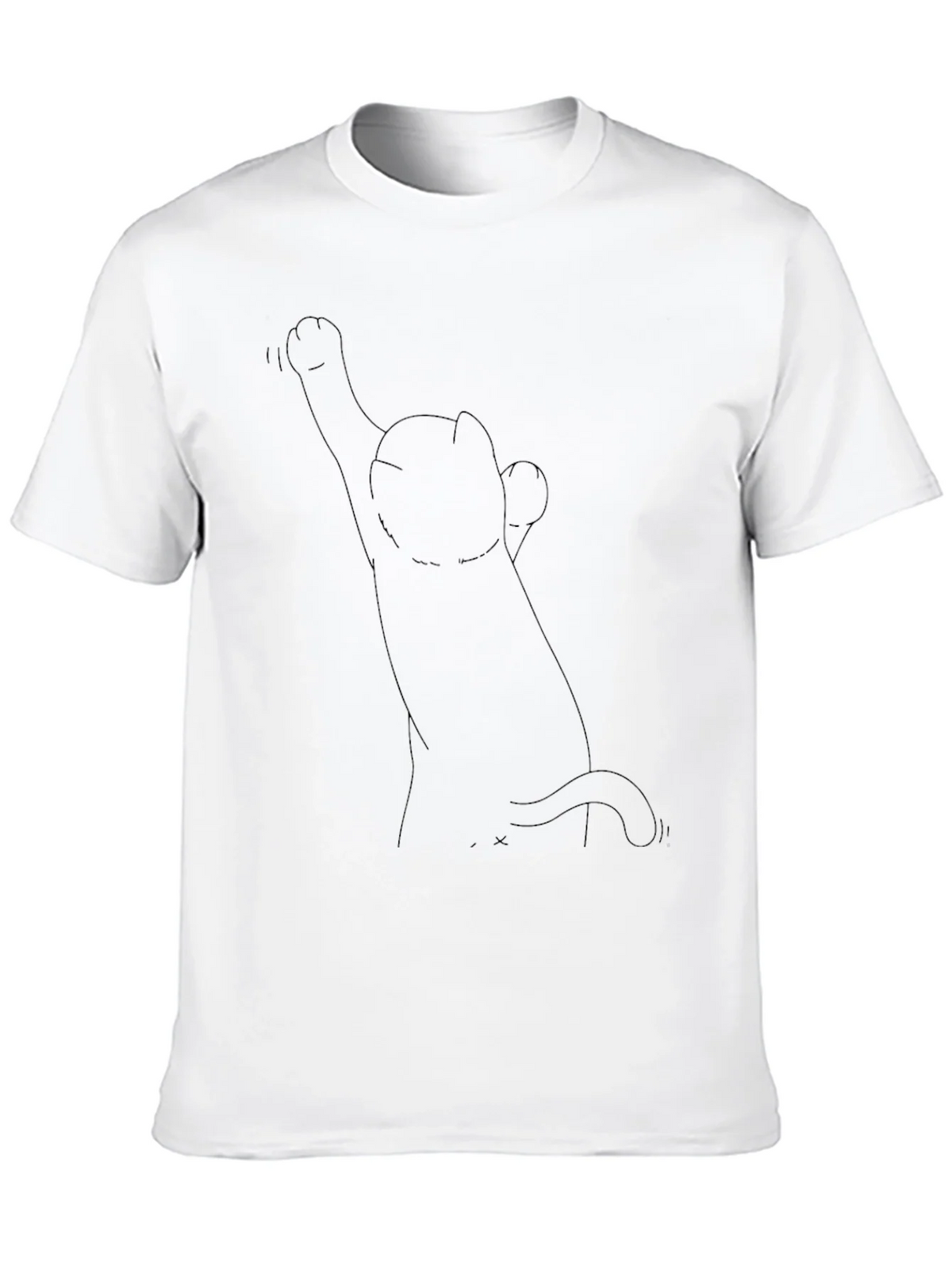 Mens Black T-Shirt with Cat Design product image 9