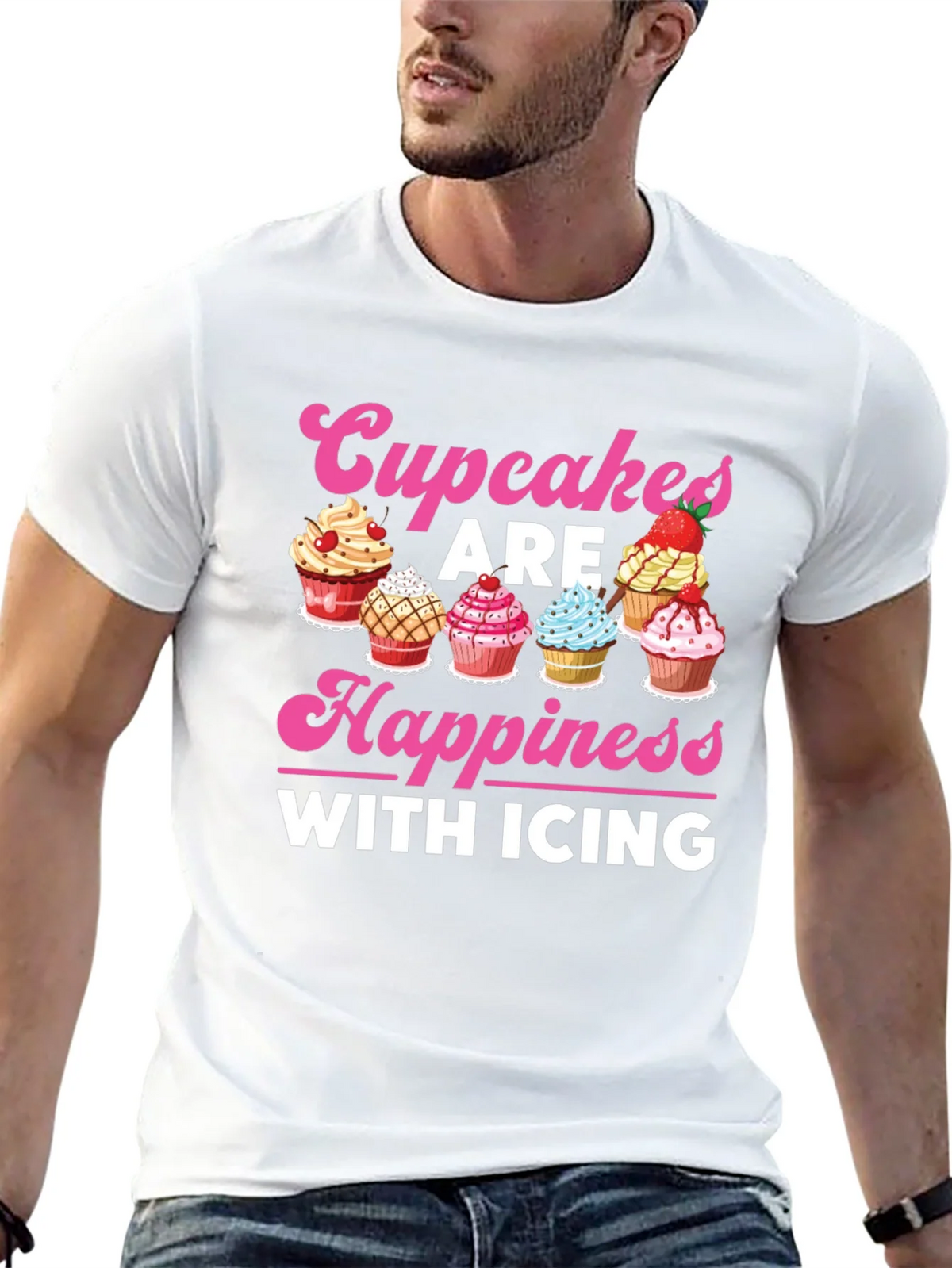 Cupcakes Are Happiness with Icing Graphic T-Shirt product image 10
