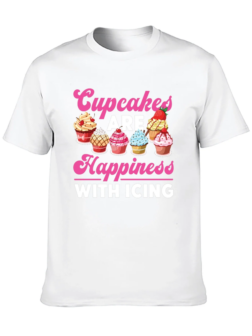 Cupcakes Are Happiness with Icing Graphic T-Shirt product image 7