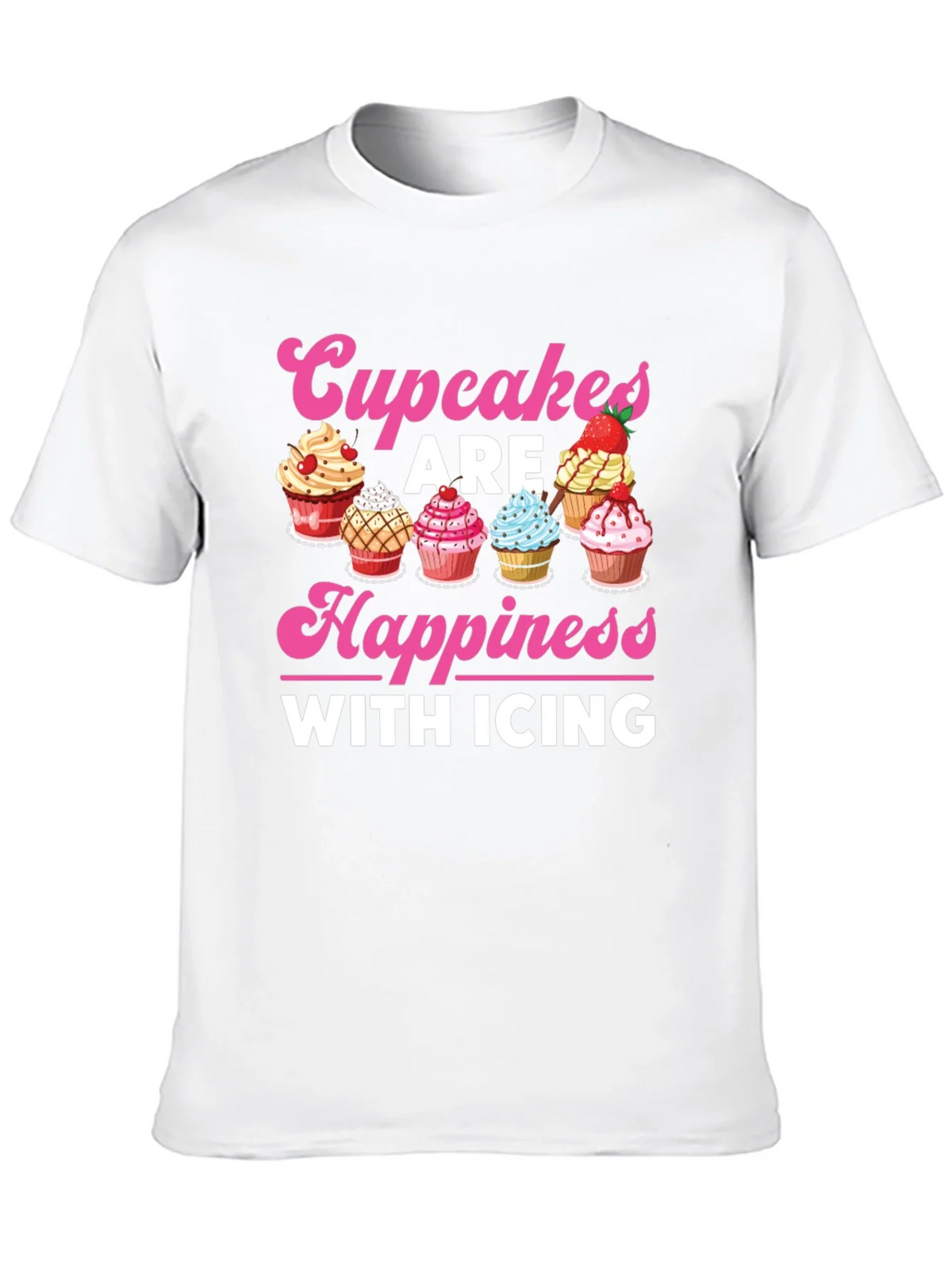 Cupcakes Are Happiness with Icing Graphic T-Shirt product image 7
