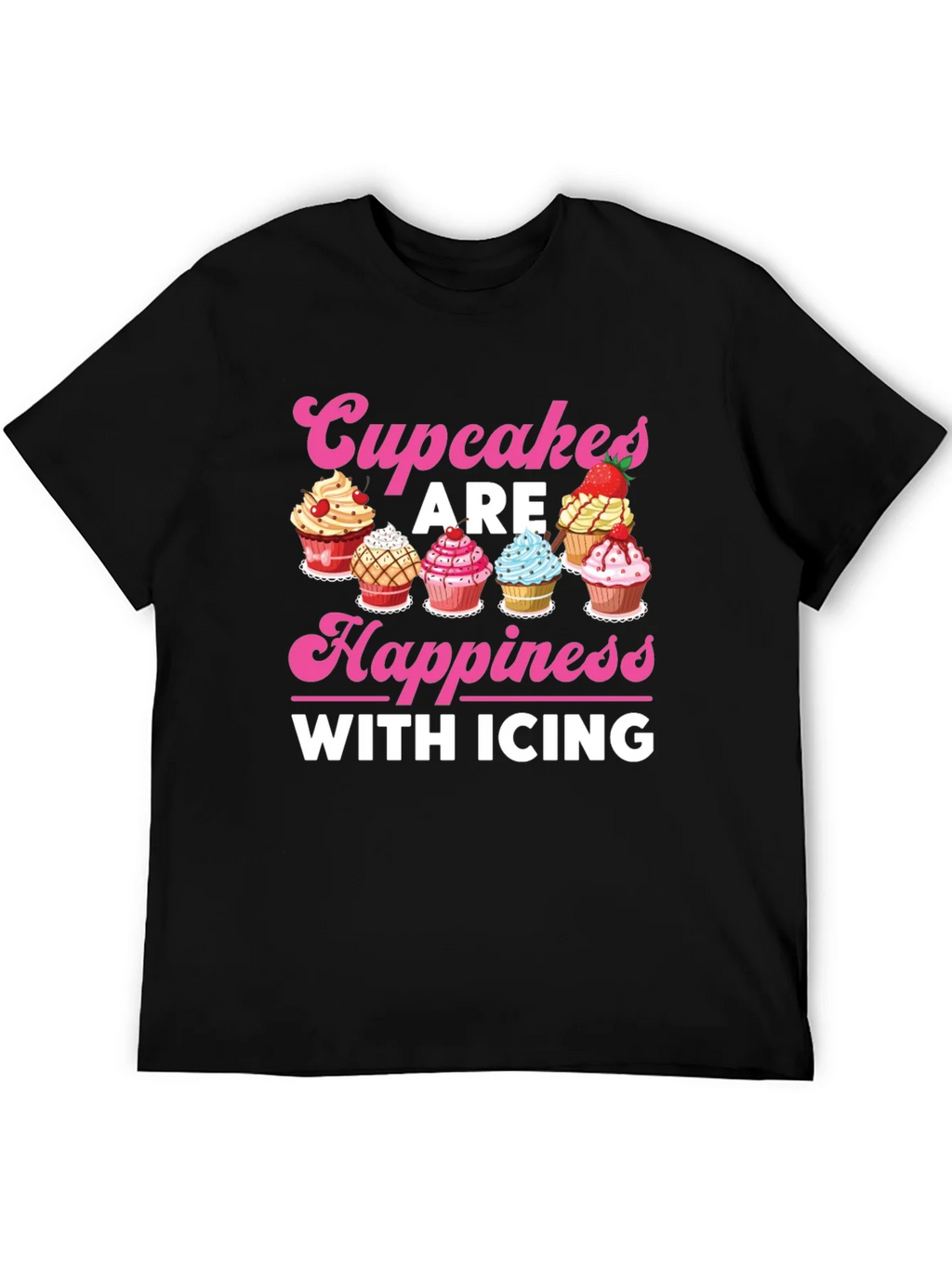 Cupcakes Are Happiness with Icing Graphic T-Shirt product image 3