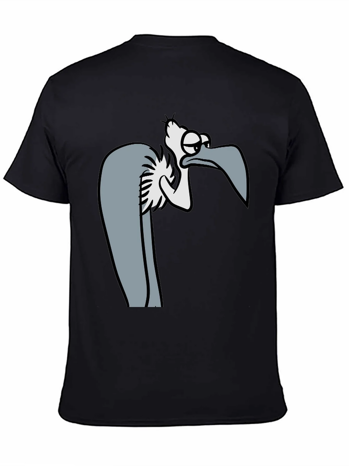 Funny Cartoon Vulture Graphic Black T-Shirt product image 4