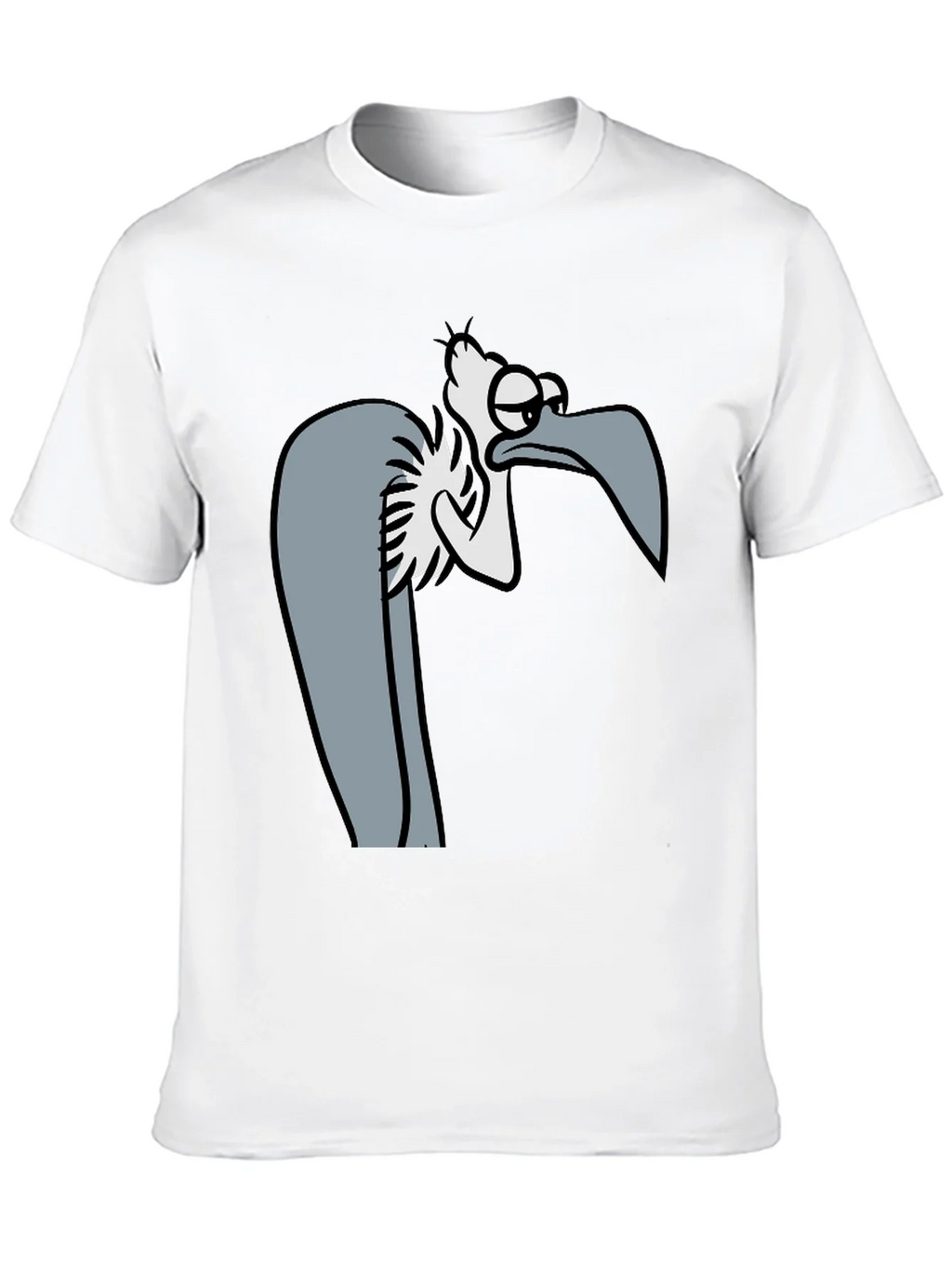 Funny Cartoon Vulture Graphic Black T-Shirt product image 9