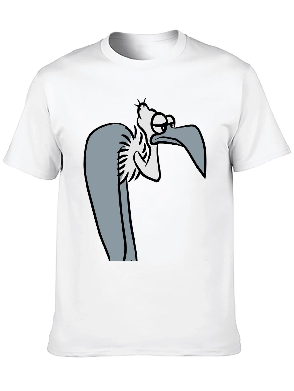 Funny Cartoon Vulture Graphic Black T-Shirt product image 9