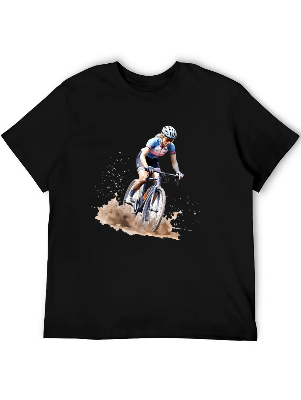 Cyclocross Rider Graphic Tee - Black Cotton Blend Shirt product image 5