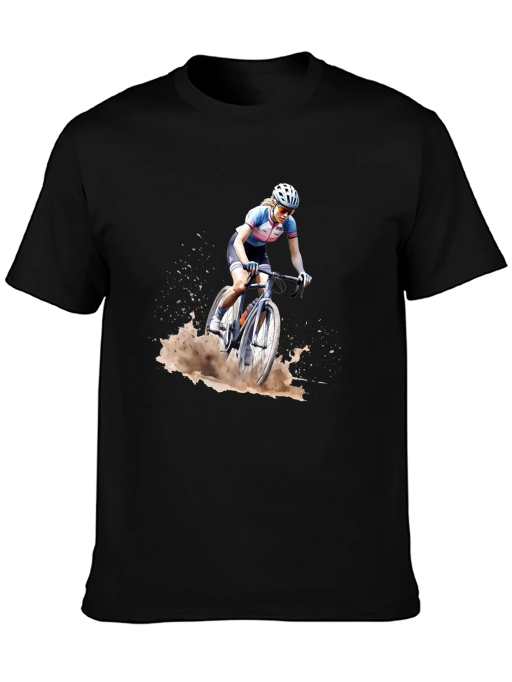 Cyclocross Rider Graphic Tee - Black Cotton Blend Shirt product image 3