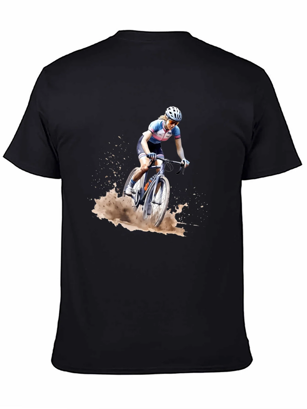 Cyclocross Rider Graphic Tee - Black Cotton Blend Shirt product image 4