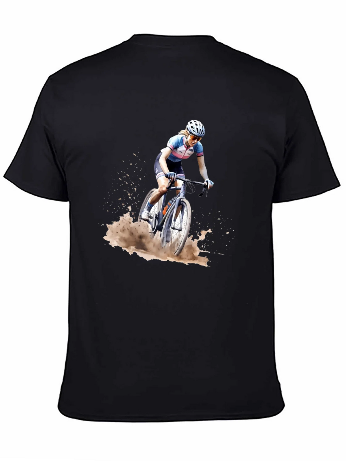 Cyclocross Rider Graphic Tee - Black Cotton Blend Shirt product image 4