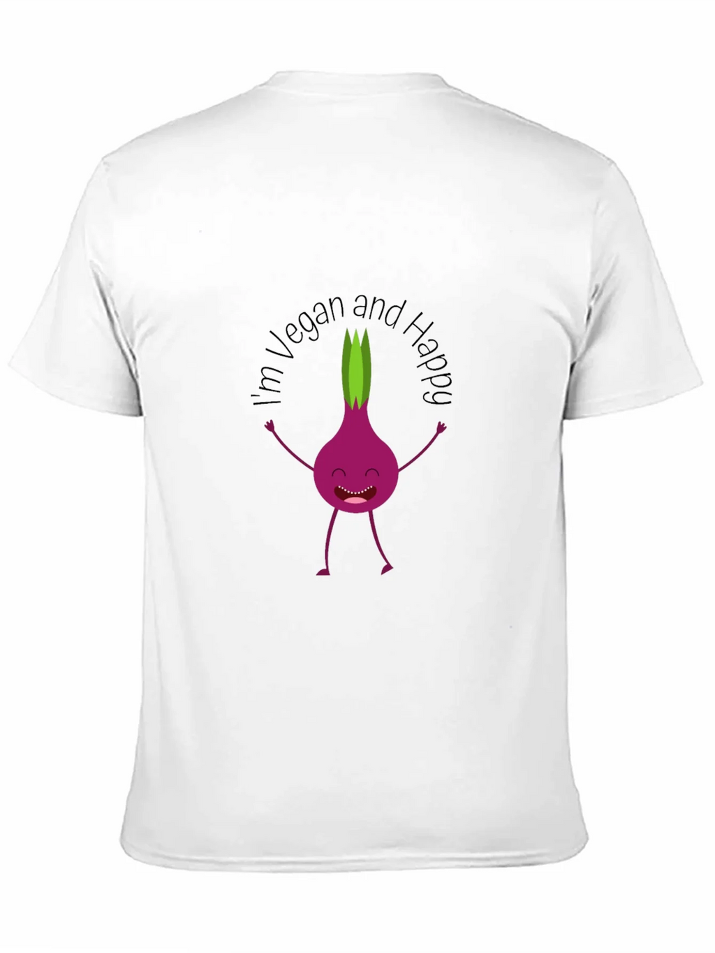 Vegan & Happy T-Shirt - Funny Onion Cartoon Tee product image 10
