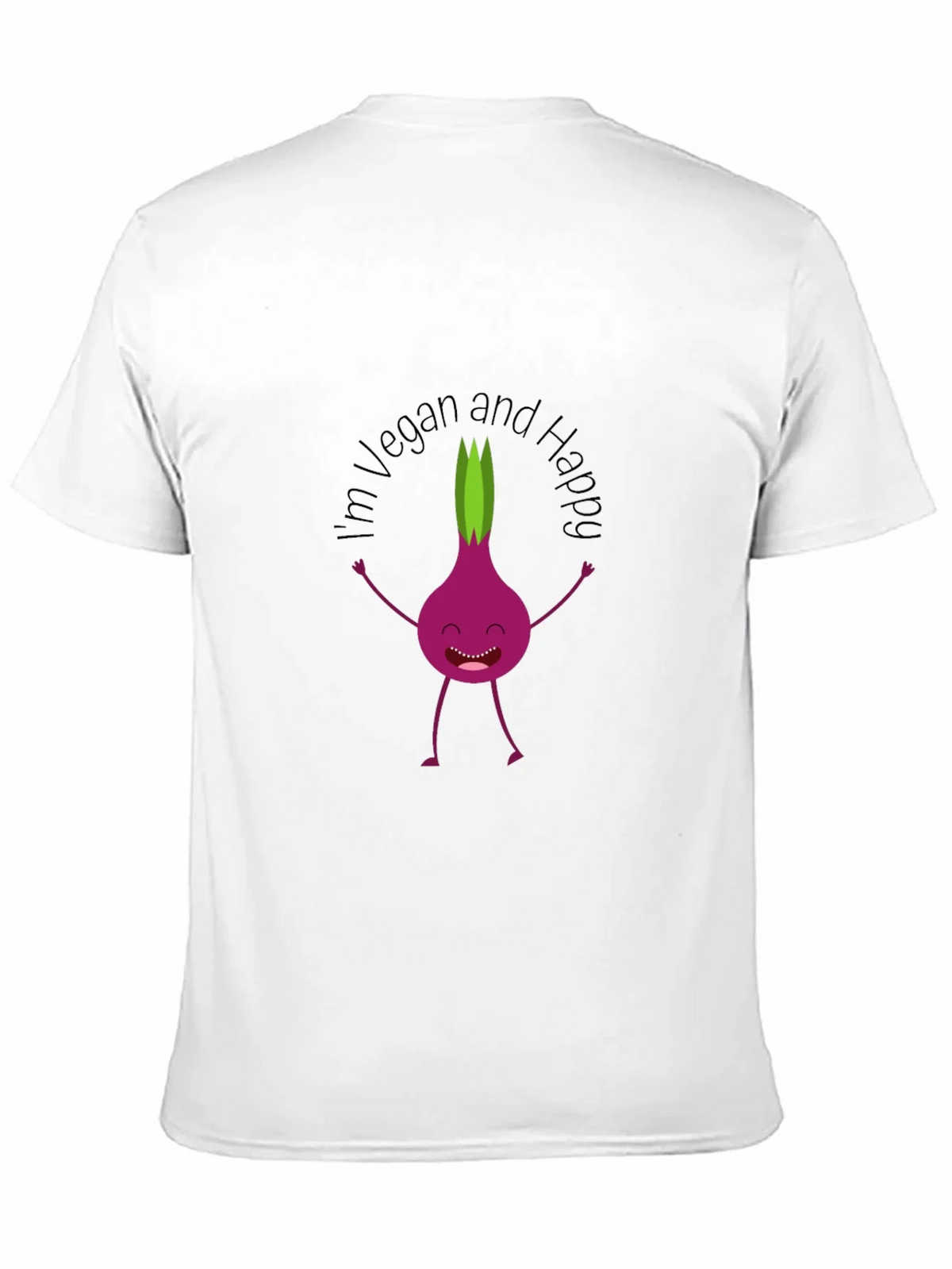 Vegan & Happy T-Shirt - Funny Onion Cartoon Tee product image 10