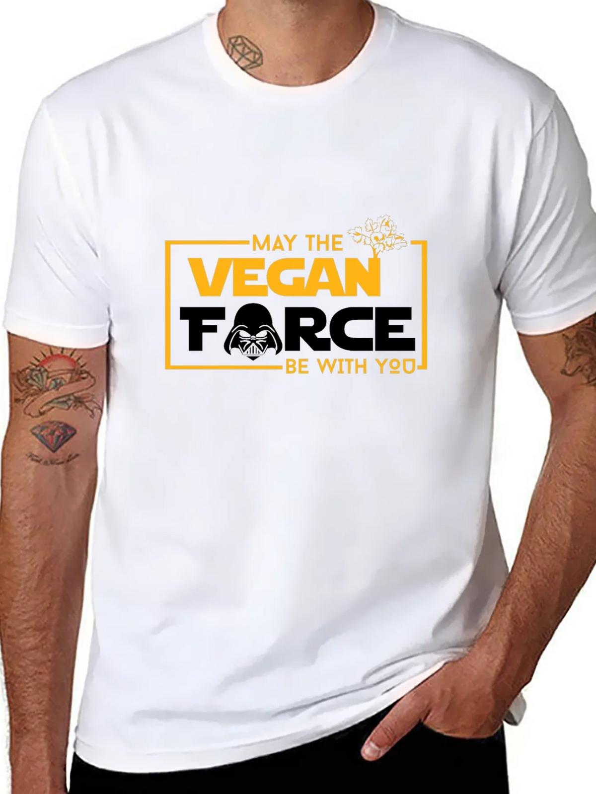 Vegan Force Graphic T-Shirt - May the Be With You product image 7