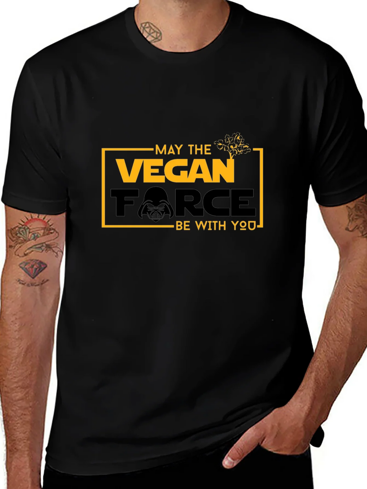 Vegan Force Graphic T-Shirt - May the Be With You product image 1