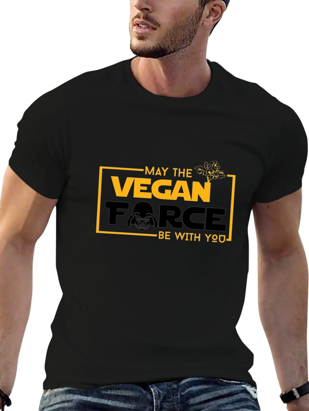 Vegan Force Graphic T-Shirt - May the Be With You product image 6
