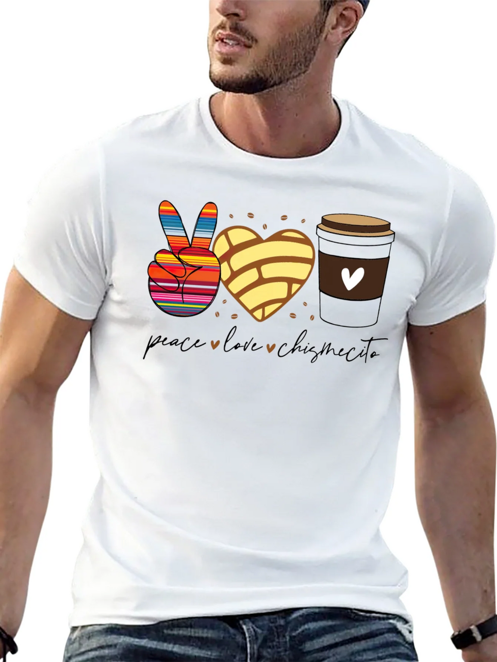 Peace Love Chismecito Shirt - Concha & Coffee product image 12