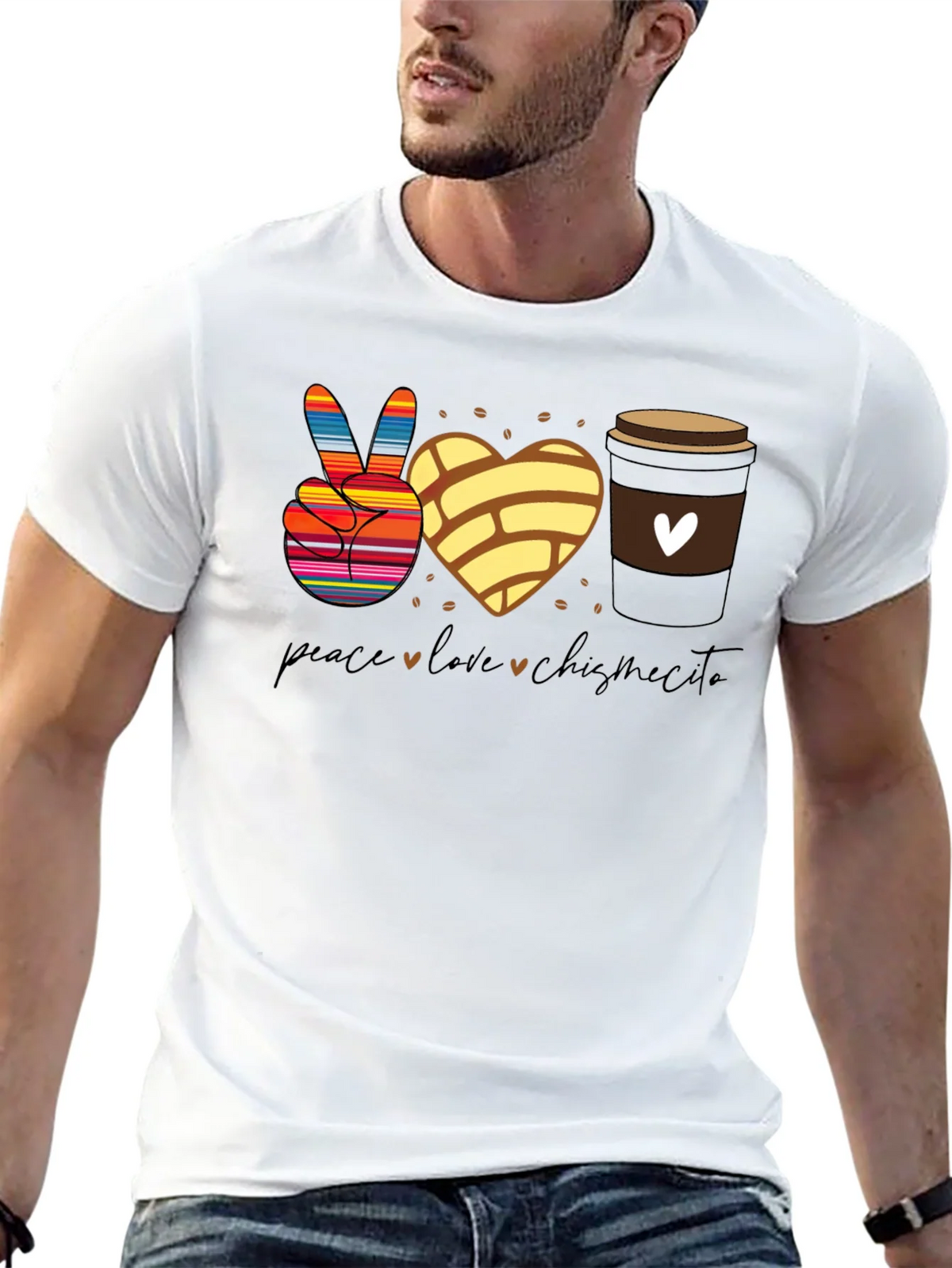 Peace Love Chismecito Shirt - Concha & Coffee product image 12