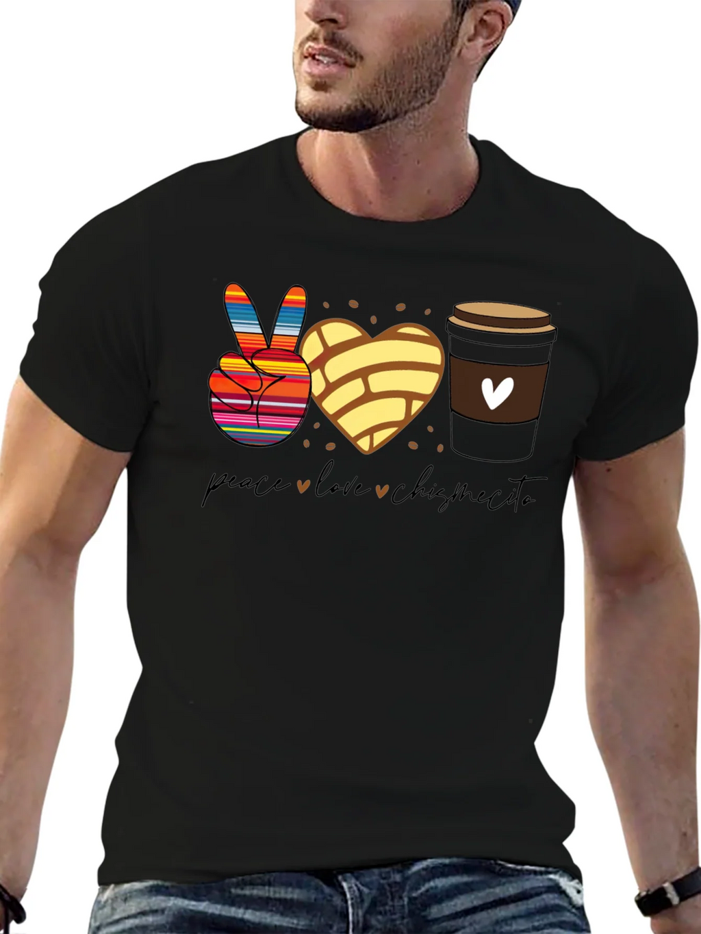 Peace Love Chismecito Shirt - Concha & Coffee product image 6
